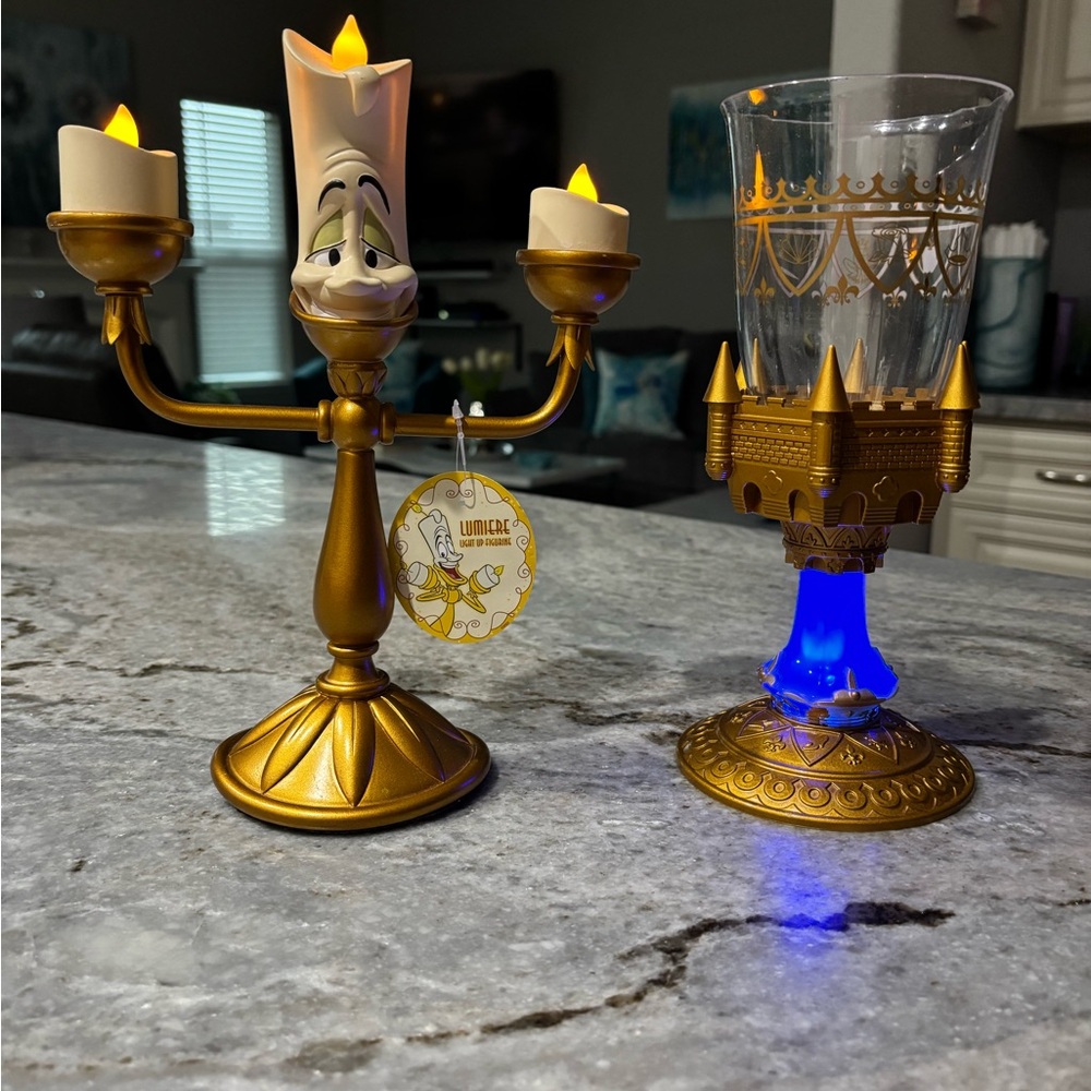 Disney Beauty and the Beast Lumiere Light up Candle & Goblet Set